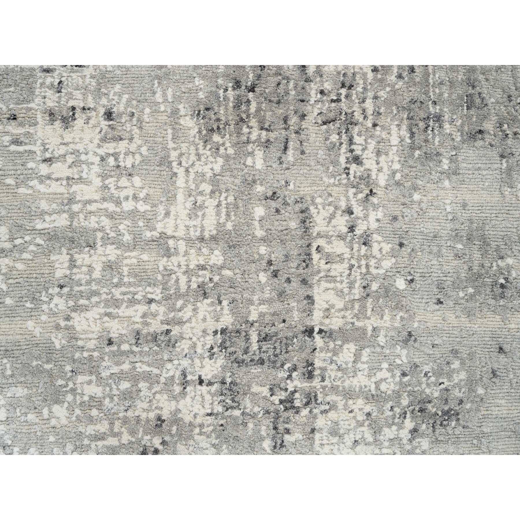 Hand Knotted Grey Modern and Contemporary with Wool Oriental Rug (2'7